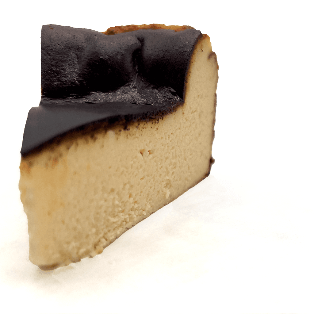 Slice of Basque cheesecake
