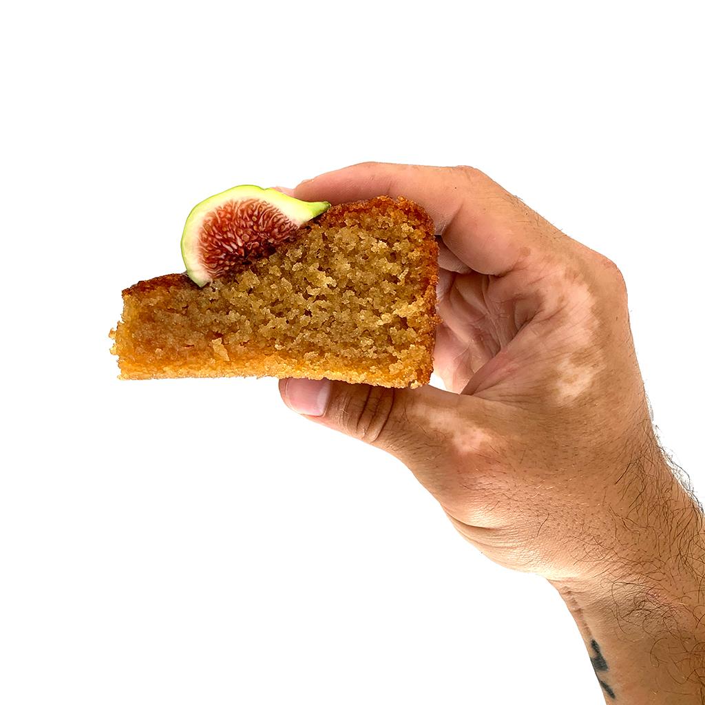 Cake held by hand