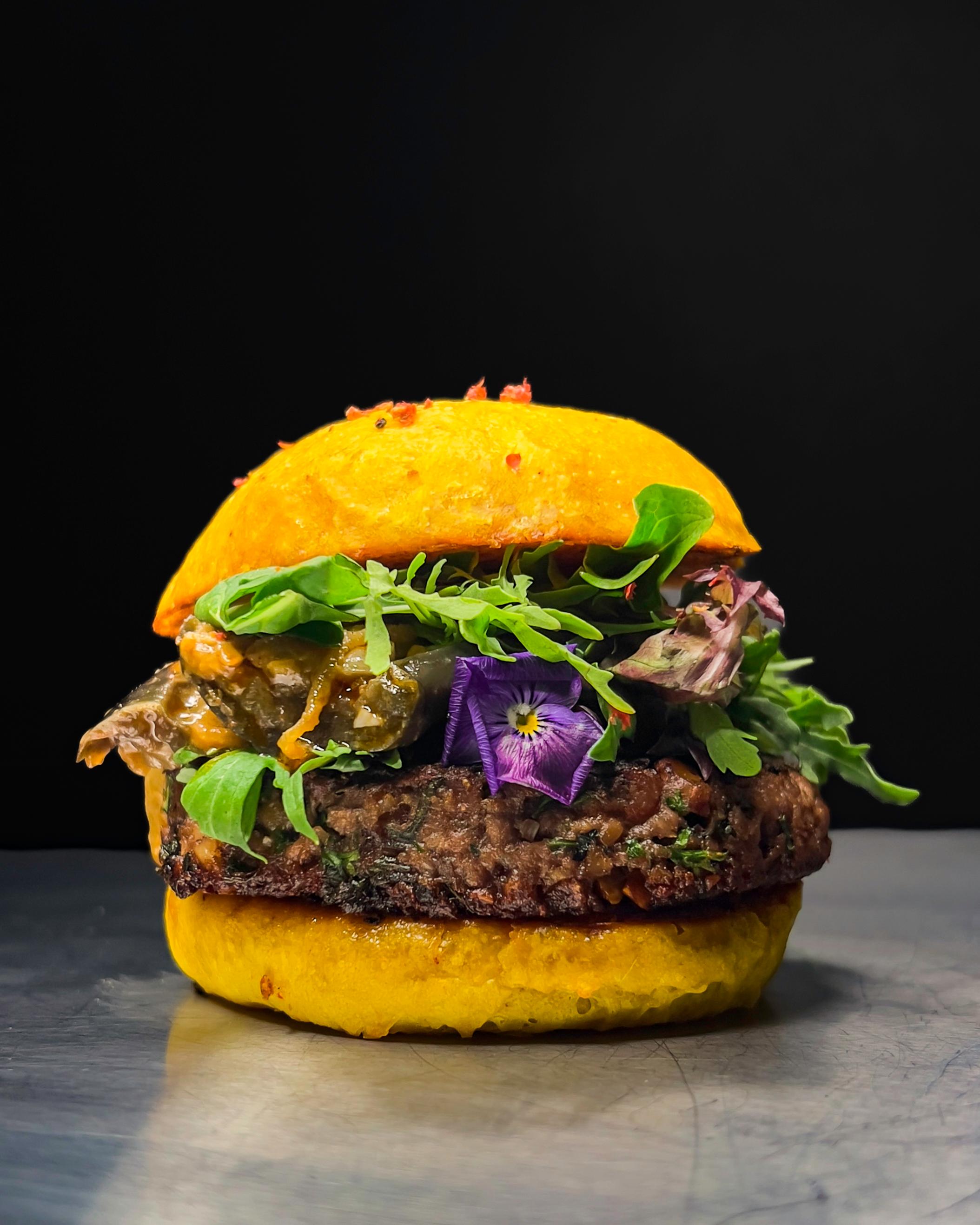 Vegan burger pop-up dish
